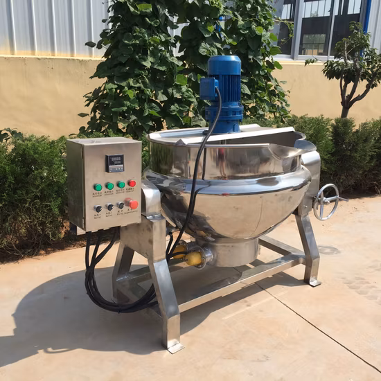 Kier de ebullición de mermelada de salsa de pasta de fruta eléctrica de gran capacidad con mezclador